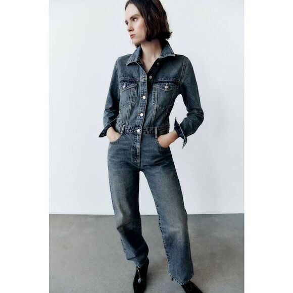 FULL LENGTH TRF DENIM JUMPSUIT - Picture 11 of 16